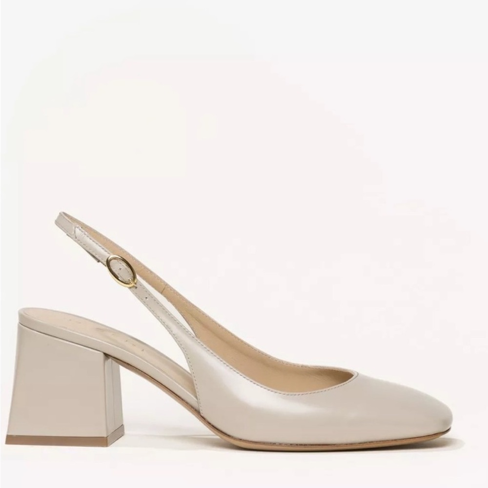 M. Gemi Cream Slingback Heels